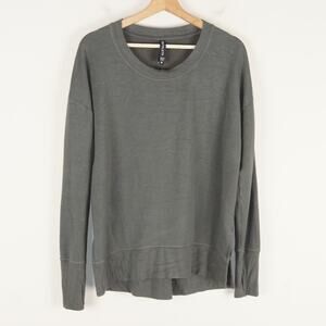 Athleta Coaster Luxe Dark Green Modal Sweatshirt Womens Sz M